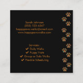 カスタマイズ可能なプロフェッショナルドッグウォーカー名刺 スクエア名刺 (裏面)