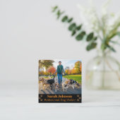 カスタマイズ可能なプロフェッショナルドッグウォーカー名刺 スクエア名刺 (スタンド正面)