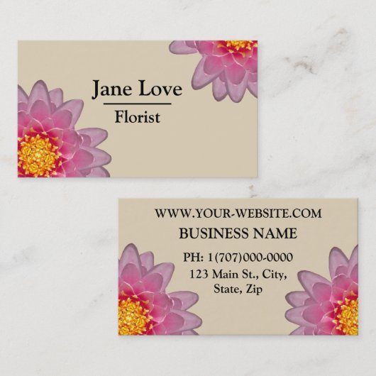 カスタマイズ可能なプロフェッショナルフローリストの名刺 名刺 (正面/裏面)