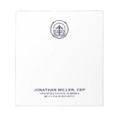 カスタマイズ可能なプロフェッショナルロゴブランドのメモ帳 ノートパッド (正面)