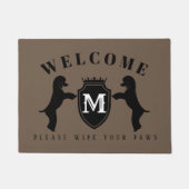 カスタマイズ可能なプードルのドア・マット(切られるドイツ語) ドアマット (正面)