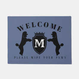 カスタマイズ可能なプードルのドア・マット(切られる子犬) ドアマット