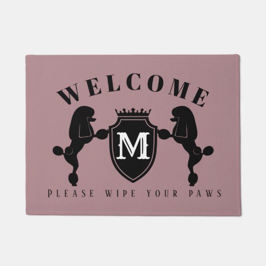 カスタマイズ可能なプードルのドア・マット(大陸切口) ドアマット (正面)