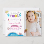 カスタマイズ可能なプールパーティの招待状 子供へ 招待状 (正面)