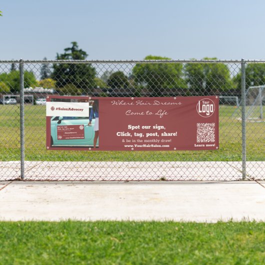 カスタマイズ可能なヘアサロンアドボカシー屋外 横断幕 (インサイチュ)