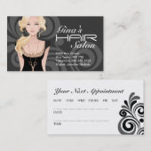 カスタマイズ可能なヘアーサロンの名刺 予約カード (正面/裏面)