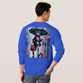 カスタマイズ可能なヘビーウェイト長袖コットンTシャツ Tシャツ (裏面フル)