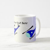 カスタマイズ可能なヘリコプター コーヒーマグカップ (正面右)