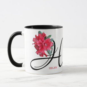 カスタマイズ可能なヘレン名red flowersトレンディーboho マグカップ