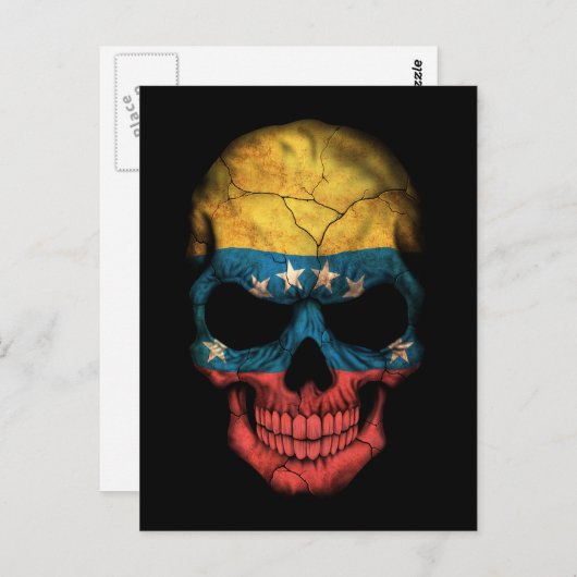 カスタマイズ可能なベネズエラ国旗のスカル ポストカード (正面/裏面)