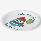 カスタマイズ可能なベビーの初めてのクリスマス紙プレート ペーパープレート (アングル)