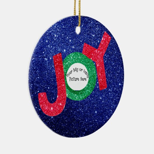 カスタマイズ可能なベビーまたはファミリー写真ジョークリスマス セラミックオーナメント (右)