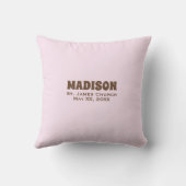 カスタマイズ可能なベビーガールバプティスノアの箱舟 クッション (裏面)