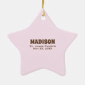 カスタマイズ可能なベビーガールバプティスノアの箱舟 セラミックオーナメント (裏面)