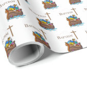 カスタマイズ可能なベビーガールバプティスノアの箱舟 ラッピングペーパー (ロールコーナー)