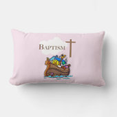 カスタマイズ可能なベビーガールバプティスノアの箱舟 ランバークッション (正面)