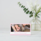 カスタマイズ可能なベビーガール誕生のお知らせ コーリングカード (スタンド正面)