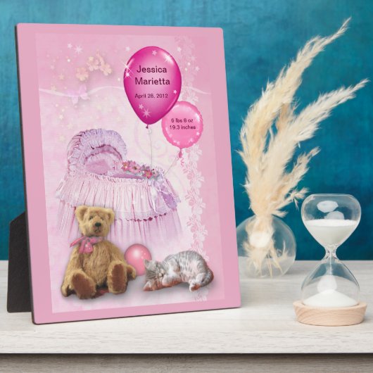 カスタマイズ可能なベビーガール フォトプラーク (側面)