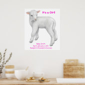 カスタマイズ可能なベビーラムプリント ポスター (キッチン)