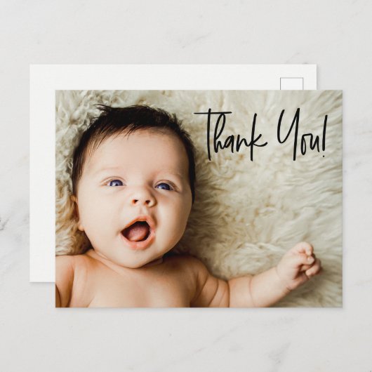 カスタマイズ可能なベビー写真とメッセージ ポストカード (正面/裏面)