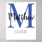 カスタマイズ可能なベビー名意味ルーム ポスター (正面)