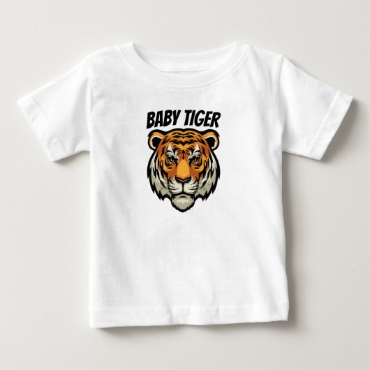 カスタマイズ可能なベビー トラのTシャツ ベビーTシャツ (正面)