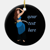 カスタマイズ可能なベリーダンサー セラミックオーナメント (裏面)