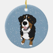 カスタマイズ可能なベルネーズマウンテンドッグ セラミックオーナメント (裏面)