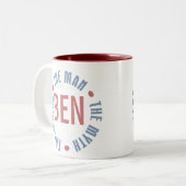 カスタマイズ可能なベンの人の神話の伝説 ツートーンマグカップ (正面左)