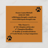 カスタマイズ可能なベンガルのcattery名刺 スクエア名刺 (裏面)