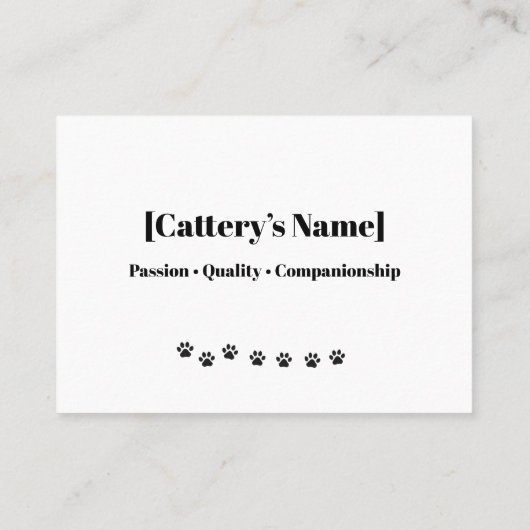 カスタマイズ可能なベンガルのcattery名刺 名刺 (裏面)