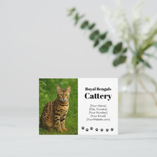カスタマイズ可能なベンガルのcattery名刺 名刺 (スタンド正面)