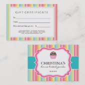 カスタマイズ可能なベーカリーのギフト券 割引カード (正面/裏面)