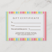 カスタマイズ可能なベーカリーのギフト券 割引カード (正面)