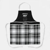 カスタマイズ可能なベーカリーロゴブラック&ホワイトプレイド エプロン (正面)