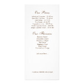 カスタマイズ可能なベーカリー価格表 ラックカード (裏面)