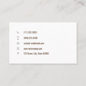 カスタマイズ可能なベーカー生地シェフブラウン 名刺 (裏面)