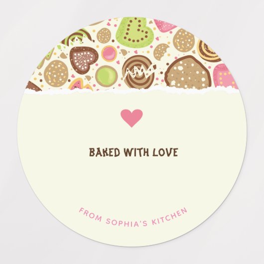 カスタマイズ可能なベーキングスタンプ ラベル (デザイン1)