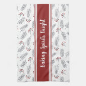 カスタマイズ可能なベーキングスピリッツ明るいクリスマス キッチンタオル (縦)