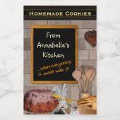 カスタマイズ可能なベーキングラベル名前を挿入！ フードラベル (シングルラベル)