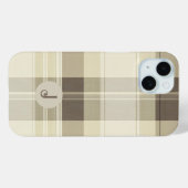 カスタマイズ可能なベージュとブラウンのチェック柄スマホケース Case-Mate iPhoneケース (裏面 (横))