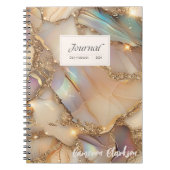 カスタマイズ可能なベージュのホログラフィックアルコールインク（毎日） ノートブック (正面)