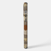 カスタマイズ可能なベージュグレーブラウンアステカパターン iPhoneケース (左側面)