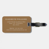 カスタマイズ可能なベージュタンライトブラウン水玉模様 ラゲッジタグ (裏面横)