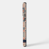 カスタマイズ可能なベージュピンクライトレ市松模様にッド iPhoneケース (左側面)