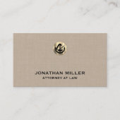 カスタマイズ可能なベージュリネンプリント弁護士 名刺 (正面)