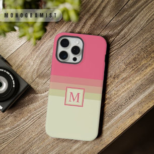 カスタマイズ可能なベージュ淡い色のイエローピンク色ブロック iPhone 15 PRO MAXケース