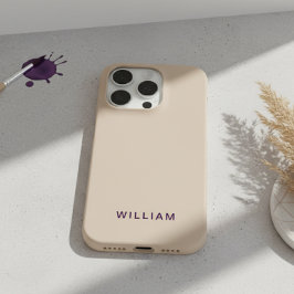 カスタマイズ可能なベージュ色のiPhoneケース iPhone 15 Proケース