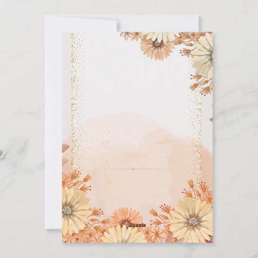 カスタマイズ可能なベージュ&ピンクデザインとボタニカルAc シーズンカード (裏面)