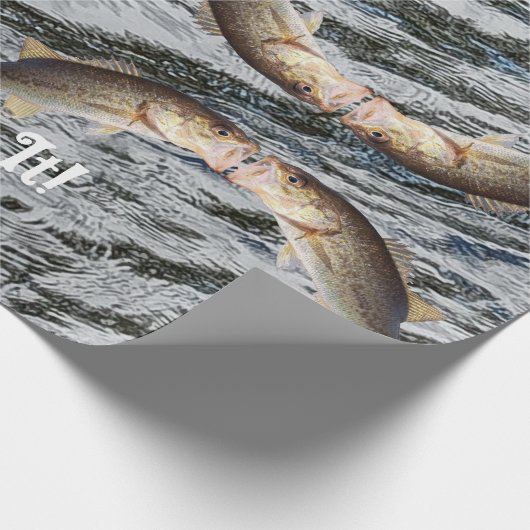 カスタマイズ可能なベースキスをする魚 ラッピングペーパー (角)